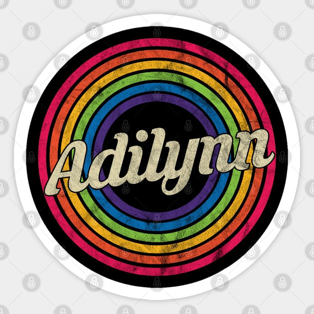 Adilynn - Retro Rainbow Faded-Style Sticker by MaydenArt